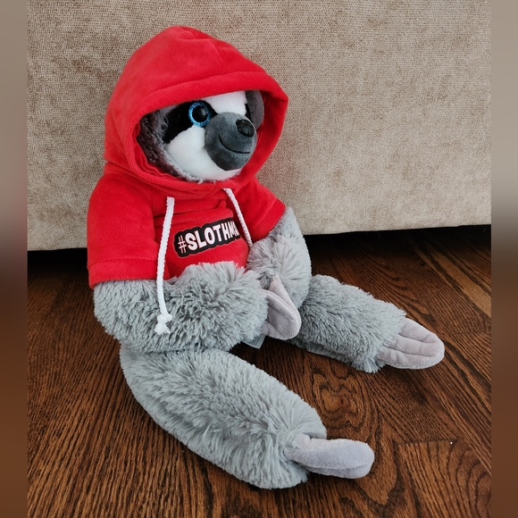NWT Stuffed 26" Big Sloth Red Shirt Hoodie Toy LARGE  #slothmode - Picture 5 of 9
